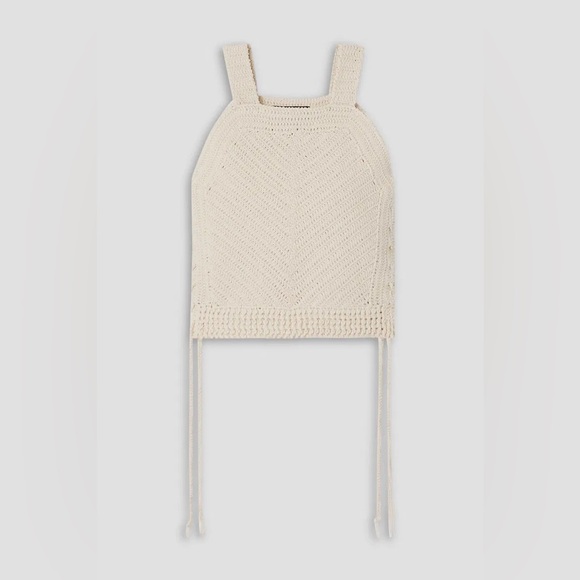 NILI LOTAN Violet Ivory Crochet Crop Tank